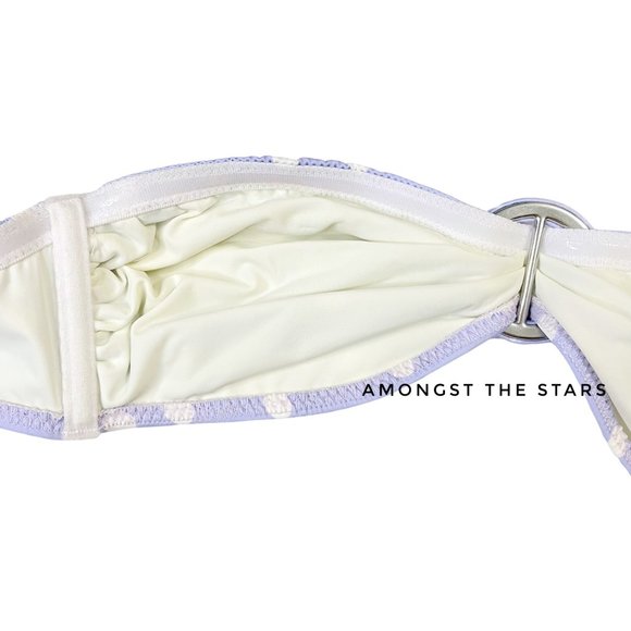 Solid & Striped Sasha Purple & White Polka Dot Bandeau Bikini Top - Picture 7 of 7